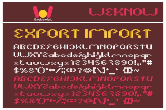 Export Import: A Unique Display Font for Creative Publishing